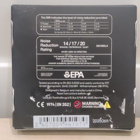 Loop Switch 2 Adjustable Noise Reduction Ear Plugs 3 Modes Black 20-26 dB Sealed - Picture 4 of 5